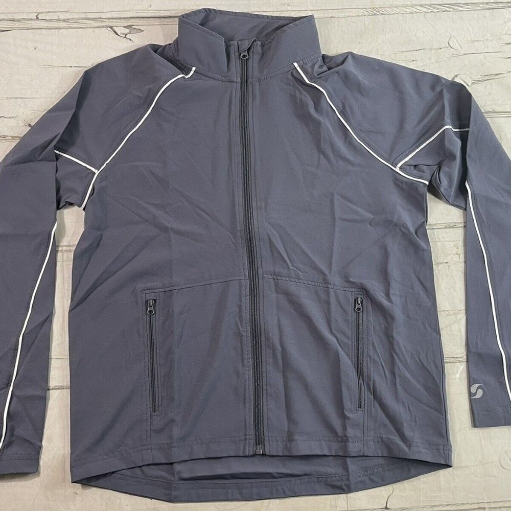 Soffe Womens Juniors Classic Gray Lightweight Warmup Jacket Full Zip/Pockets NEW